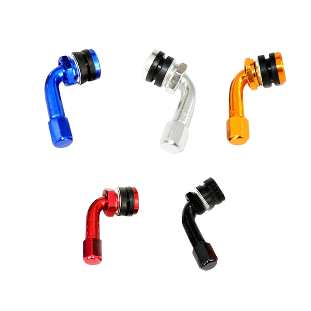 Universal Motorcycle CNC Aluminum Wheel Tire Valves Stem Air Tire Cap 90 Degree Solves Inflation & Checking Of Air Pressure