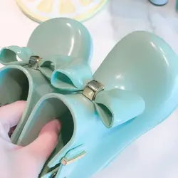 Мини Мелисса бабочкой непромокаемые резиновые сапоги для девочек 2019 Новый Melissa пластиковые сандалии для девочек Нескользящие Детские