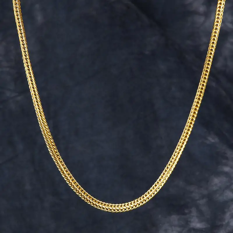 Fine Snake Chain Necklace Hip Hop Chain Jewelry Gold 3mm Strong Solid