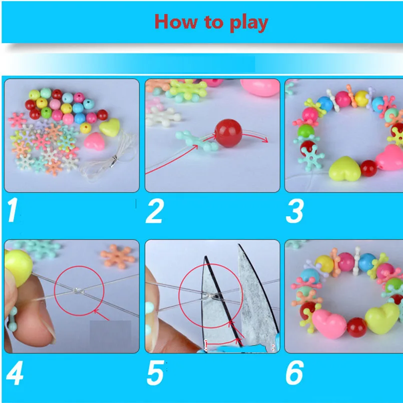 buy 550-700PCS DIY Colorful Acrylic Beads Girls Puzzle Toy Jewelry Necklace Bracelet Handmade String Be
