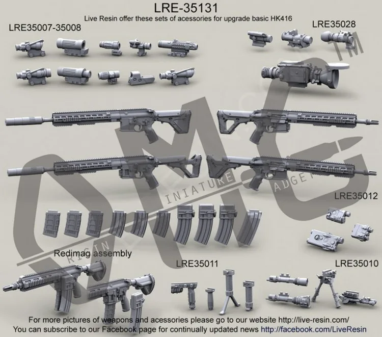 [Набор масштабных моделей] живая Смола LRE 35131 1/35 hckler & Koch HK416 модульная Штурмовая