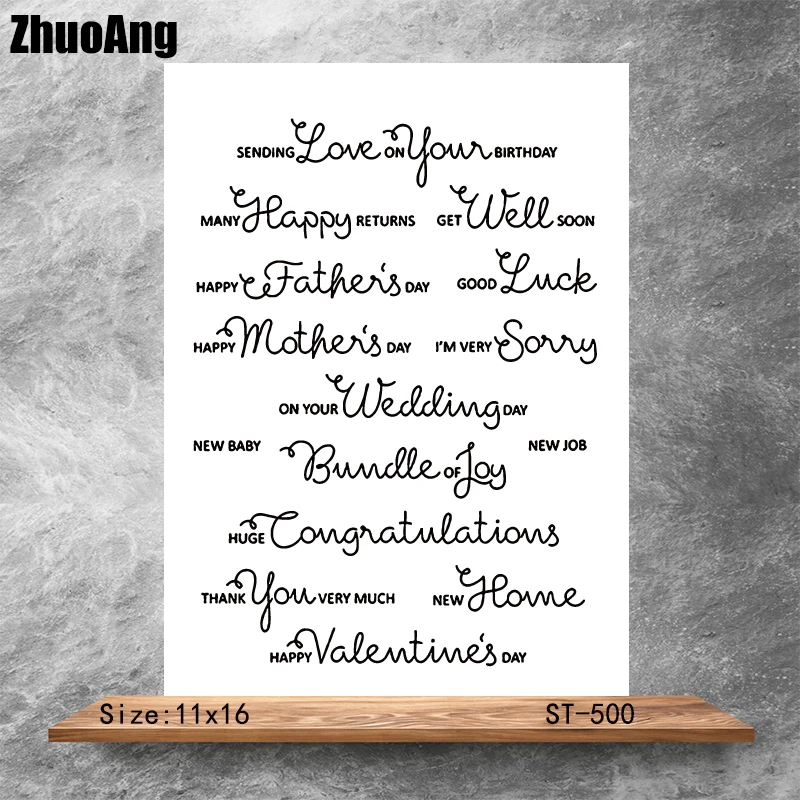 

Happy holidays Transparent Clear Stamps DIY Scrapbooking Album Card Making DIY Decoration Making Embossing Stencil