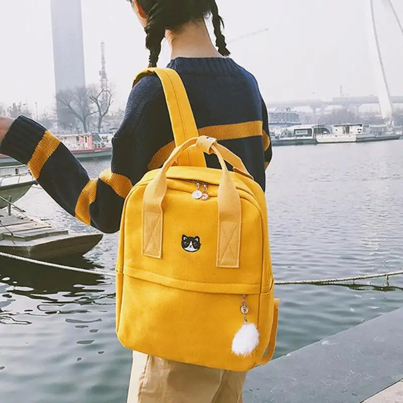 

Outdoor Backpack for Travel Teenagers Girl Vintage Stylish School Bag Ladies Canvas Fabric Backpack Camping Hiking Bag