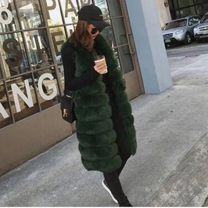 Élégantes Veste Color Green Manteau Fausse 2019 dark Gray true Black Long Sans Gilets Mode Wine Hiver Fourrure Manches Patchwork red Moyen En De Femmes dark Nouvelles Wun898 ZqY6SwYR