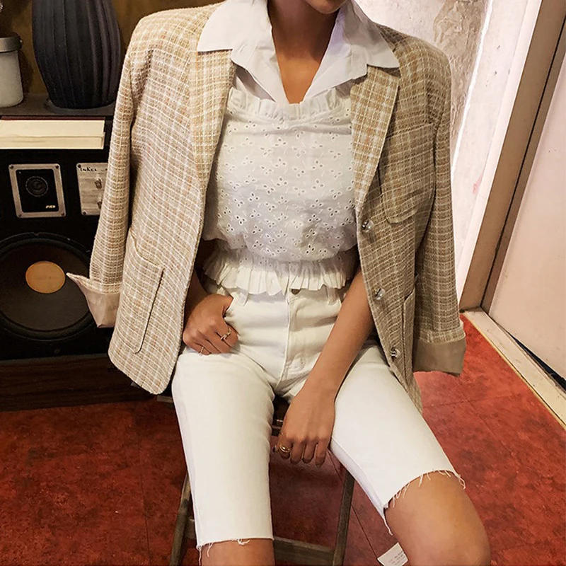 

Knee Length Denim Shorts Women Push Up Elastic High Waist Biker Shorts Jean Shorts Women Summer 2019 White Streetwear