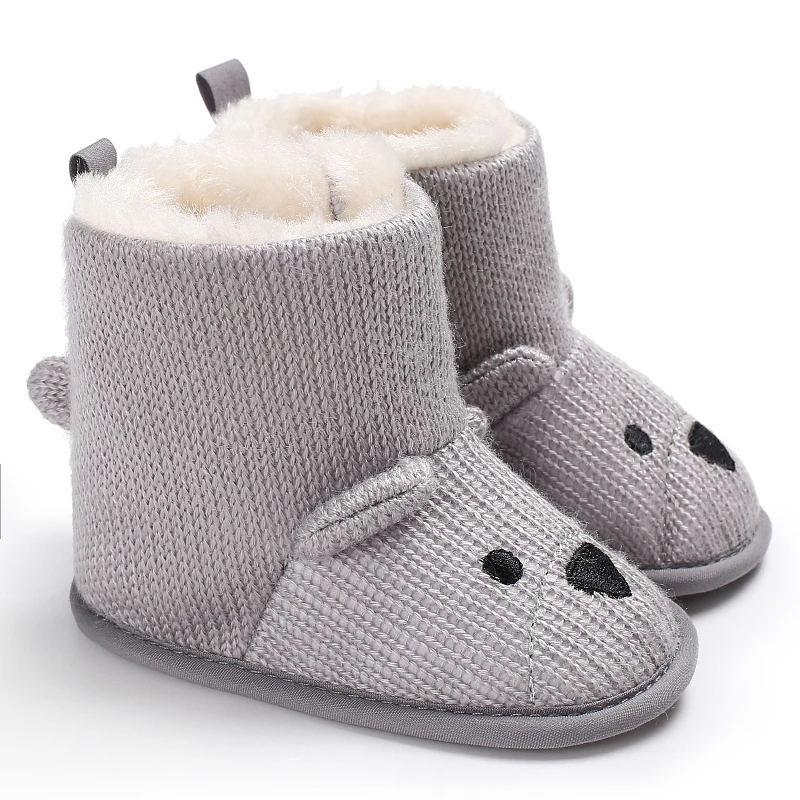 Новинка года; брендовые теплые зимние сапоги с милым медведем для новорожденных мальчиков и девочек; 4 цвета; детские пинетки обувь для ползунков
