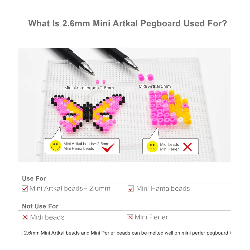 Бисер artkal большой квадратный Pegboards для 2 6 мм Хама бусины DIY мультфильм развивающие