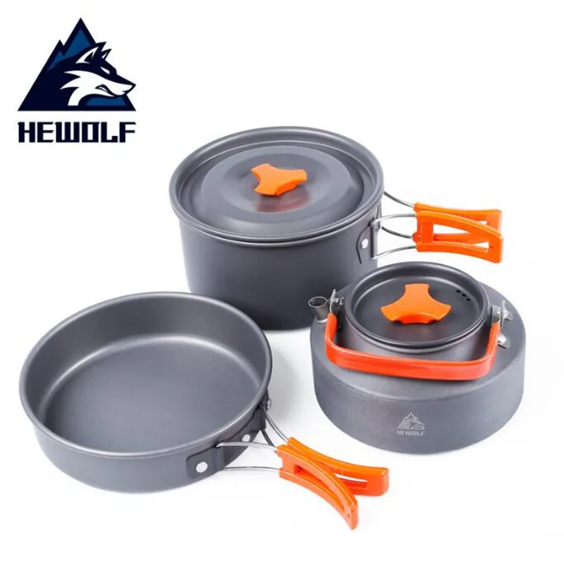 

Outdoor picnic cooker utensils camping pot wild waerte high quality cookware camping tool 2-3 person Wild Cooking Set Tools