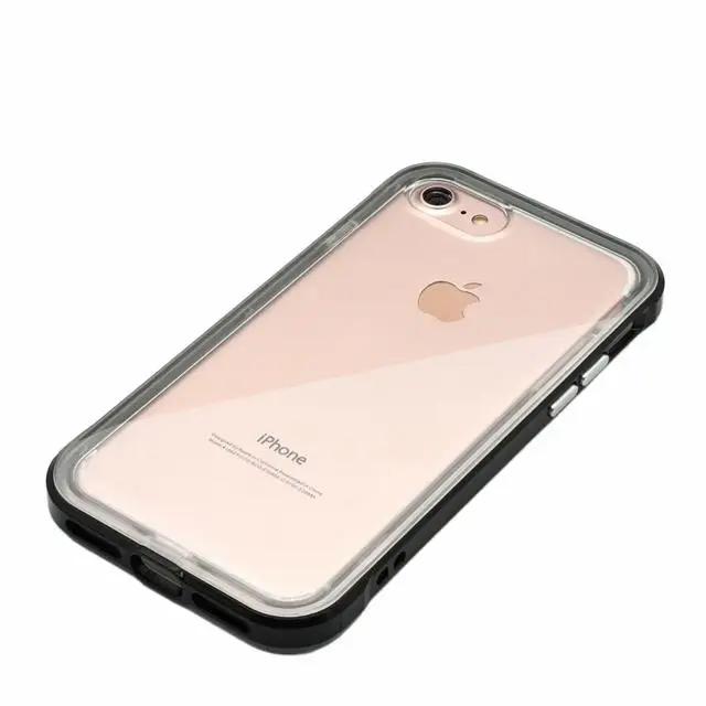 Ascromy чехол для iphone 8 Plus рамка Хрустальный прозрачный резиновый гибридный защитный чехол для iPhone 7X6 S 6 S 5 5S SE аксессуары - Цвет: Черный