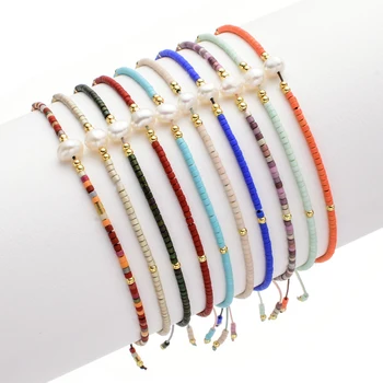 ZMZY Minimalism Thin Bohemian Miyuki Bracelet Femme Friendship Bracelets for Women Pearl Bracelet Crystal Seed Beads Jewelry