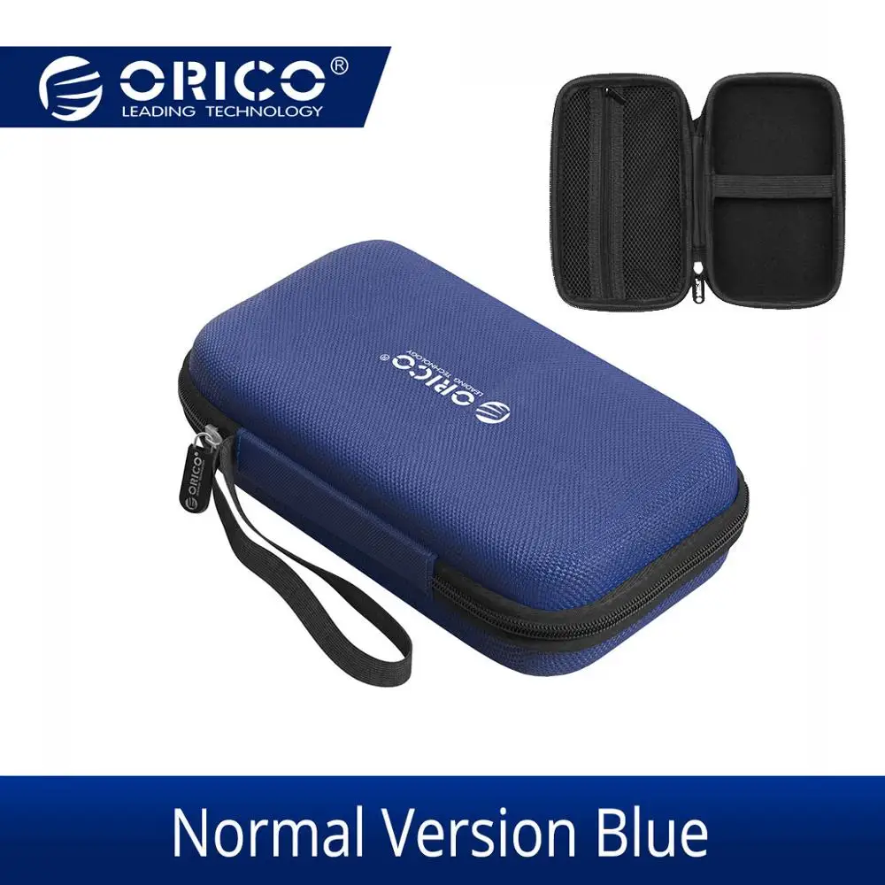 Чехол ORICO power Bank, портативный защитный чехол для внешнего жесткого диска 2,5 дюйма, жесткий диск/наушники/u-диск, USB кабель для передачи данных, чехол - Цвет: A Normal Blue