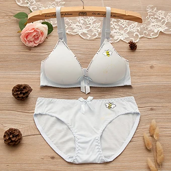 Butterfly Printed Нижнее белье для девушек, комплект с бюстгальтером, хлопковый спортивный комплект с бюстгальтером для девочек, мягкий бюстгальтер с бесплатной регулировкой, нижнее белье, детская одежда - Цвет: Butterfly Printed