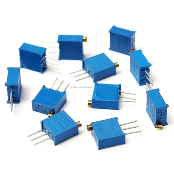 

New Arrival 12Values 60PCS 3296W Variable Resistors Potentiometer Kit Trimmer 100Ohm~500kOhm