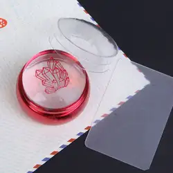 1 шт./компл. Новый 2017 Одежда высшего качества красный металлический штамп-инструмент для дизайна ногтей прозрачные силиконовые головкой