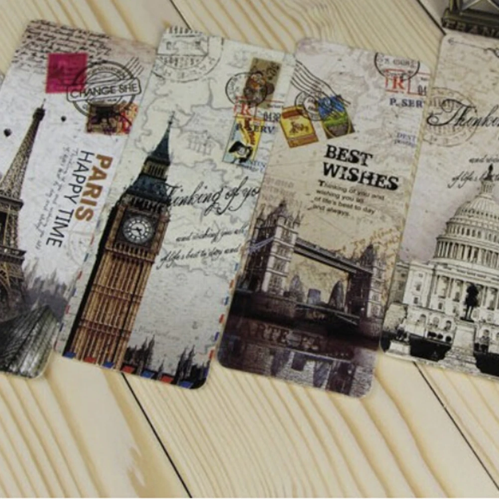 

30pcs Multi-Coloured Paper Different European Scenes Bookmark Set 14cm x 5cm
