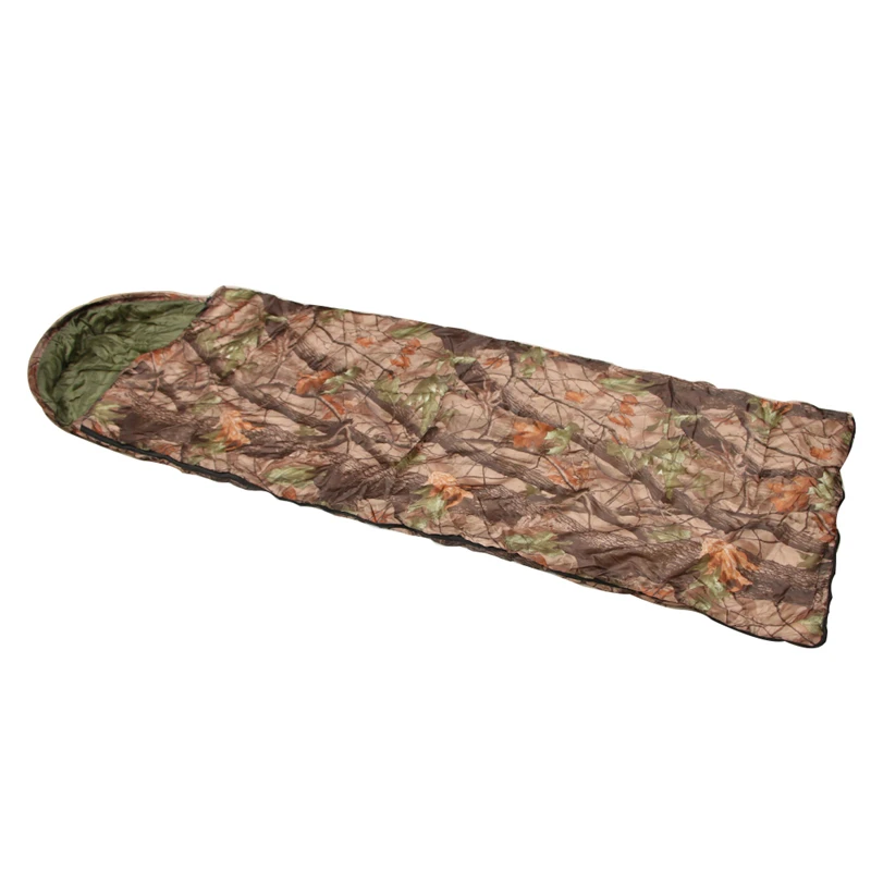 Leaf camo sleeping bag outdoor nature hiking envelope camping equipment easy carry sleeping tent soft mattress 1pc