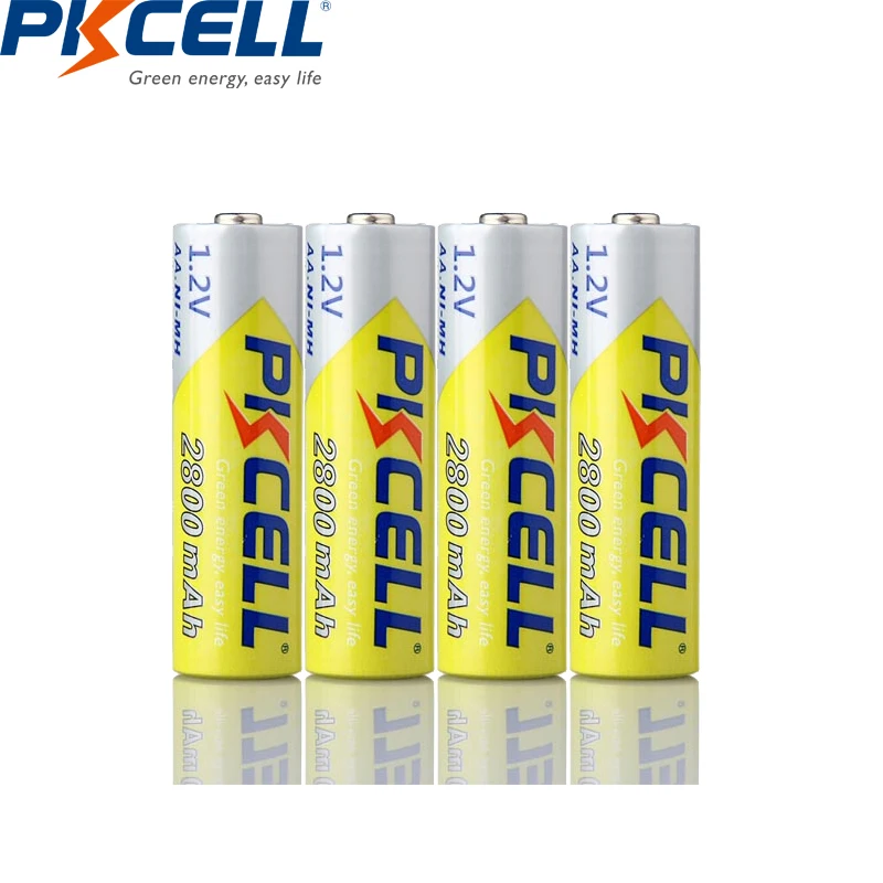 4 шт PKCELL NIMH 1,2 v AA 2600~ 2800mah перезаряжаемые батареи и коробка держатель чехол для фонарика, камеры