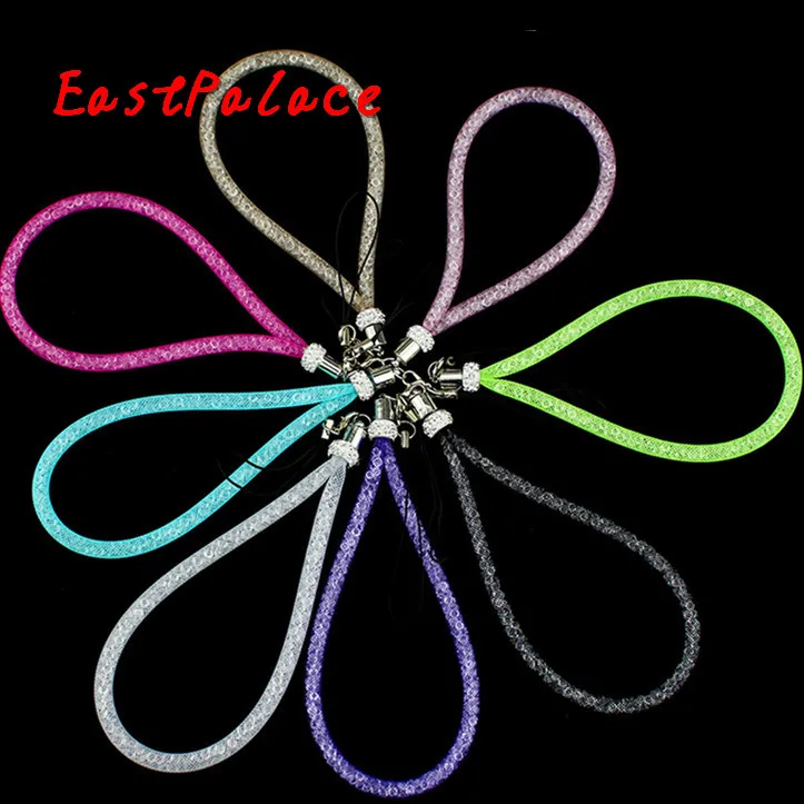 

Lanyard Bling Rhinestone Diamond Phone Lanyard Straps Fashion Shiny Colorful Short Hand Mobile Chain Gifts Wholesale 50pcs