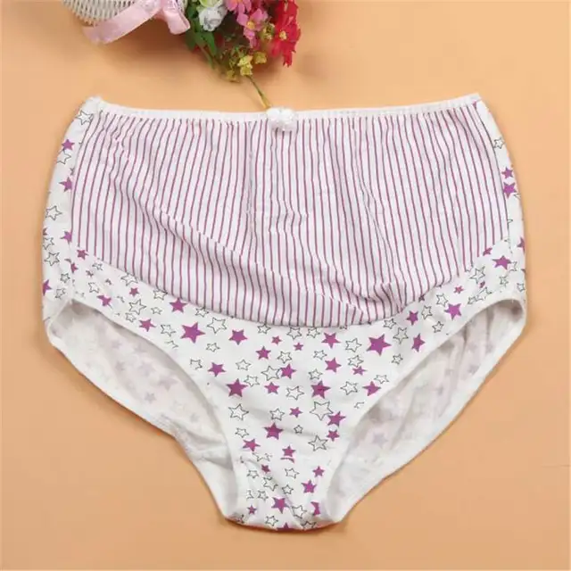 Maternity Panties high waist U shaped Adjustable Stripe Pattern Pregnancy Maternity Pregnant