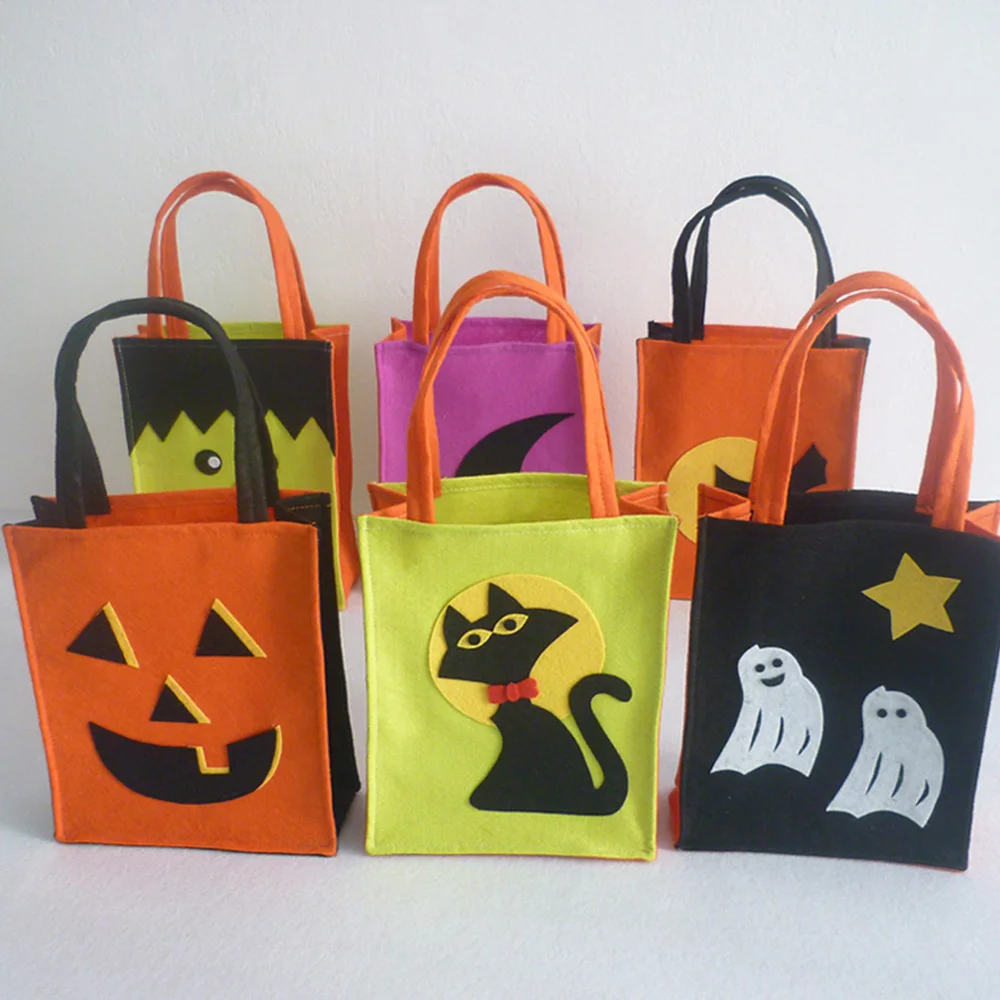 Halloween Gift Bags with Handle For Women Girl Pumpkin Ghost Bat Witch