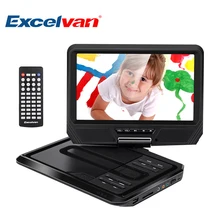 Excelvan KJM948 портативный dvd-плеер с 270 поворотным экраном Поддержка USB TF карты ТВ CD портативный плеер с перезаряжаемой батареей
