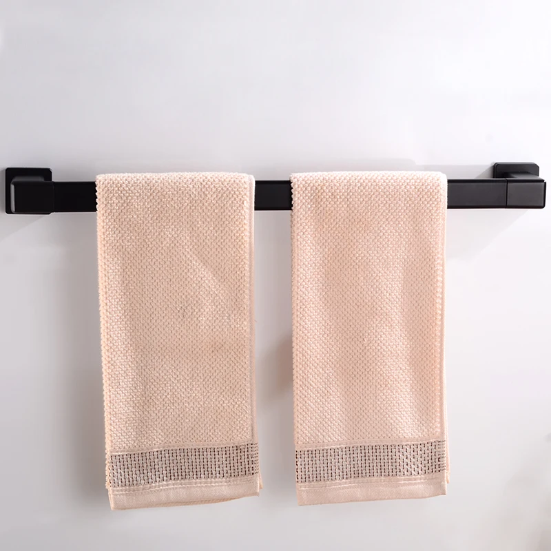 Towel Bar Holder Aluminum Wall Mounted Bathroom Towel Rack Hanging Holder Black Towel Holder Decorate Restroom Clothes Robe Rack Towel Bar Holder Aluminum Wall Mounted Bathroom Towel Rack Hanging Holder Black Towel Holder Decorate Restroom Clothes Robe Rack