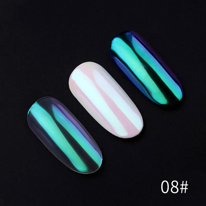 1 Box Pearlescent Gradient Shining Nail Glitter Pearl Dust UV Gel Polishing Magic Effect Powder DIY Decoration New Fashion Tools - Цвет: 08