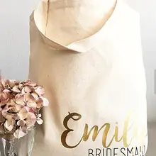 Набор из 4 предметов Сумка для покупок по индивидуальному заказу персонализированные подружки невесты именные цвета шампанского вечерние свадебные подарочные сумки мальчишник, Девичник сувениры