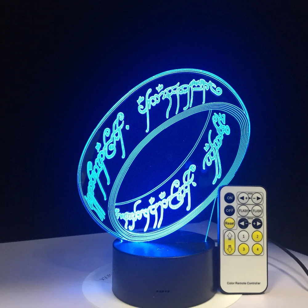  Lord of the Rings 3D Lamp 7 Colors Kids Gift Touch Night Light for Children Holiday 3D Illusion Des - 32901880504