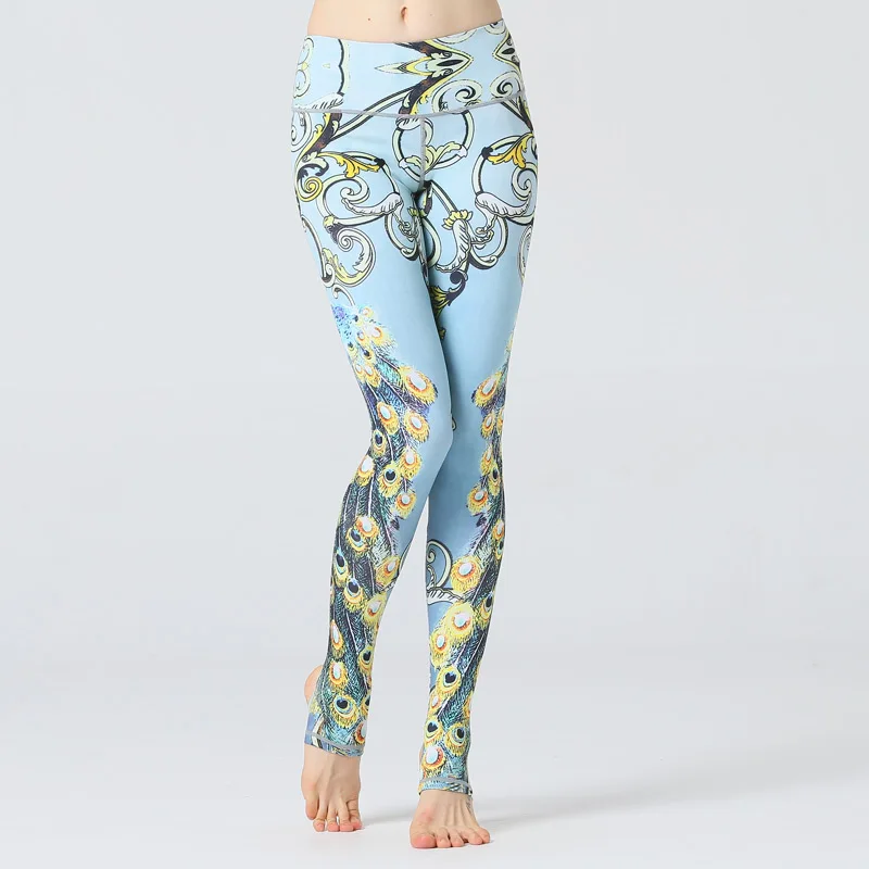 

2019 Slim Fitness Yoga Pants Training Leggings Gym Sport High Waist Tights Running Jogging Tummy Control Printed Trousers