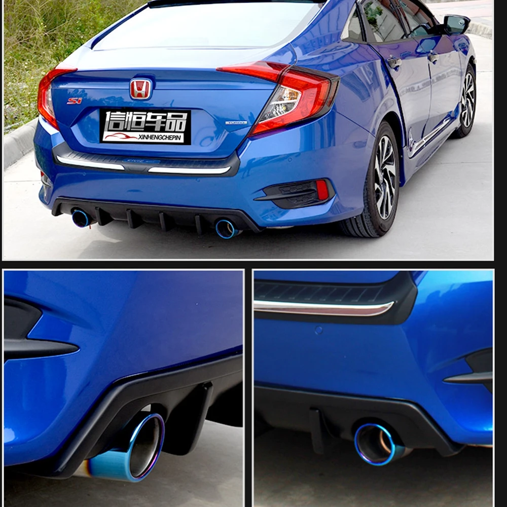 MONTFORD для Honda Civic 2016 2019 ABS пластик черный Задний спойлер диффузор бампер Защита