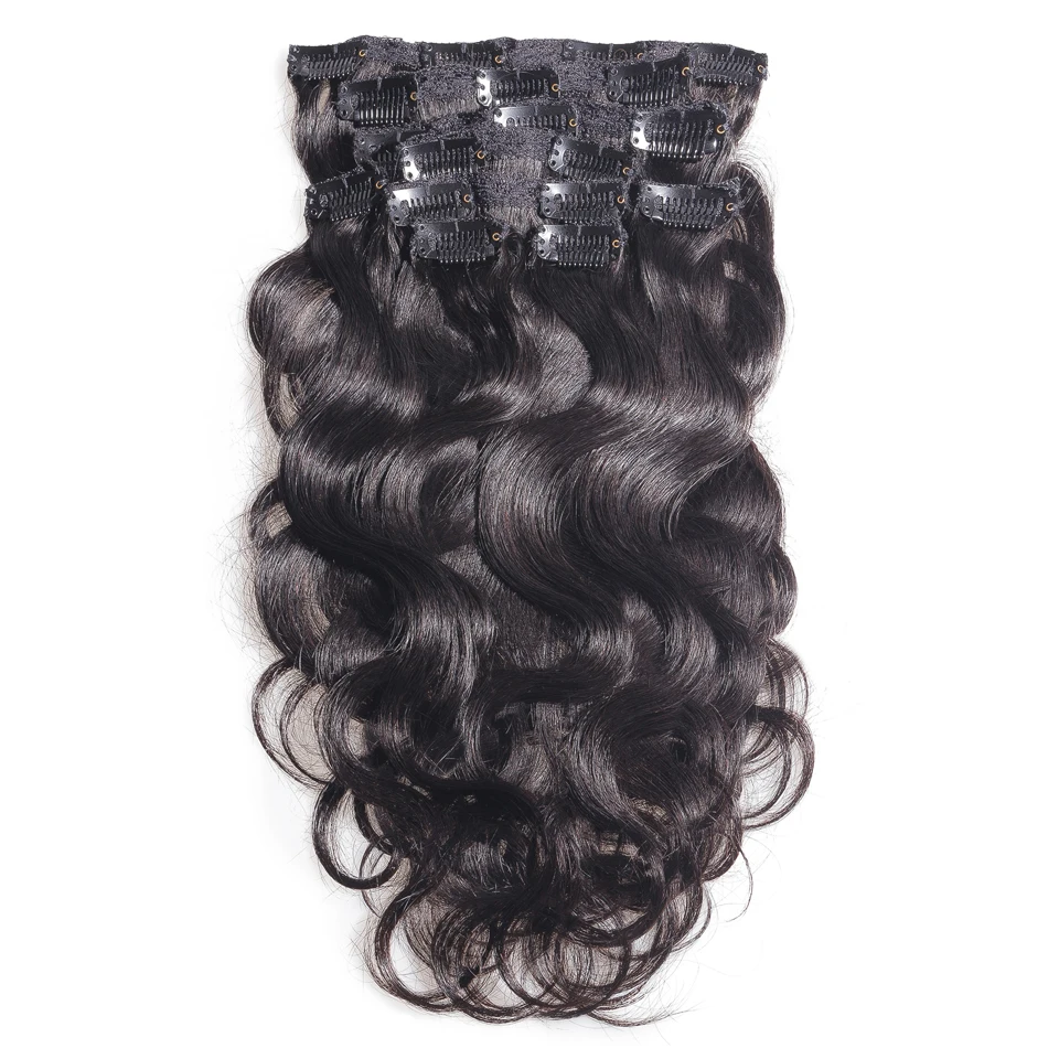 Clip in hair extension Human hair bundles brazilian hair (3)