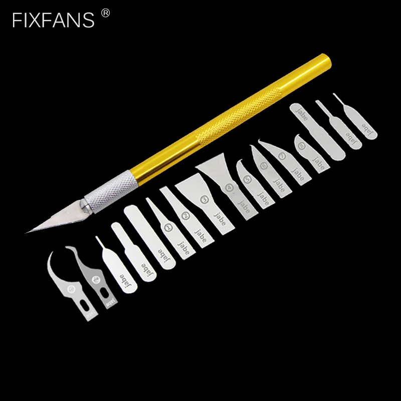 

FIXFANS 16Pcs IC Chip Repair Thin Blade CPU Removal Knife for iPhone Processor NAND Flash Motherboard Repair Glue Cleaning Tools