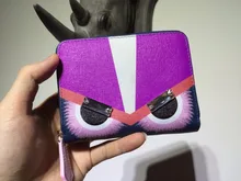 Kleinen monster parodie einzigen reißverschluss geldbörse ziegel big eye kurzen absatz null brieftasche männer und frauen brieftasche