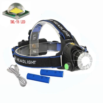 

1200LM XM-L T6 Led Headlamp Headlight USB rechargable Waterproof Head Lantern Torch flashlight +2x 18650 Battery