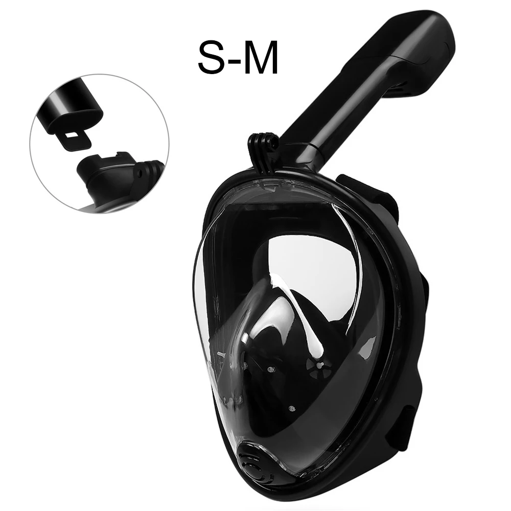 Маска для подводного плавания, анти-туман, маска для подводного плавания, маска для подводной охоты - Цвет: Flat Black S-M