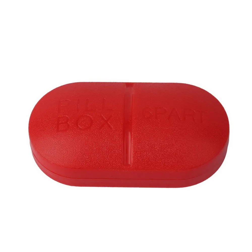 Новый красный контейнер для таблеток коробка Портативный путешествие по оказанию первой помощи Наборы 6-слот медицинская коробка для