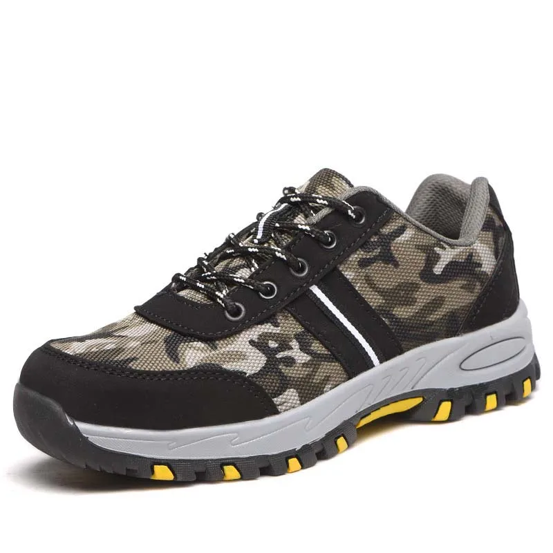 التمويه قماش غطاء صلب لأصبع القدم أحذية أمان سحق إثبات طعنة مقاومة العمل أحذية السلامة أحذية