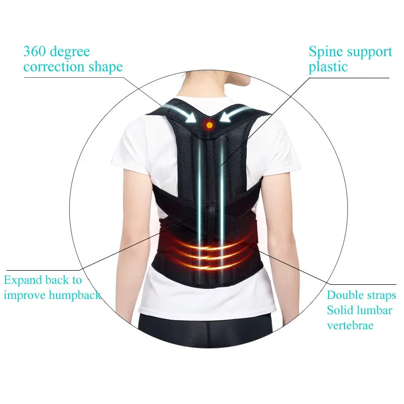 Корректор осанки-регулируемый Корректор осанки бандаж для спины-облегчение боли в верхней части спины-улучшение плохой осанки и боли в спине
