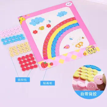 

Candice guo! DIY handmade toy creative button painting draw board cartoon animal pattern kid child game birthday gift 12pcs/lot