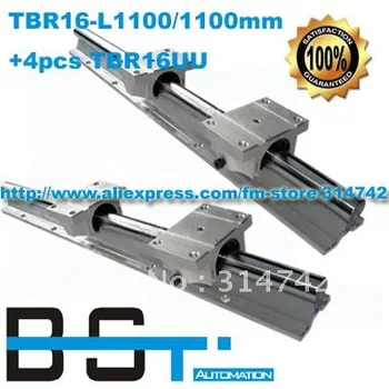 

2pcs TBR16 -L1100mm Linear shaft guide support +4pcs TBR16UU Linear blocks Slide Unit