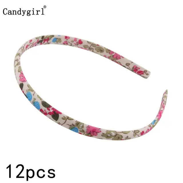 12pcs Flower DIY Ribbon Hairband Women Girl Covered Hair Accessories Headpieces Satin Polyester Jewelry Headbands boho Headwear White Headbands