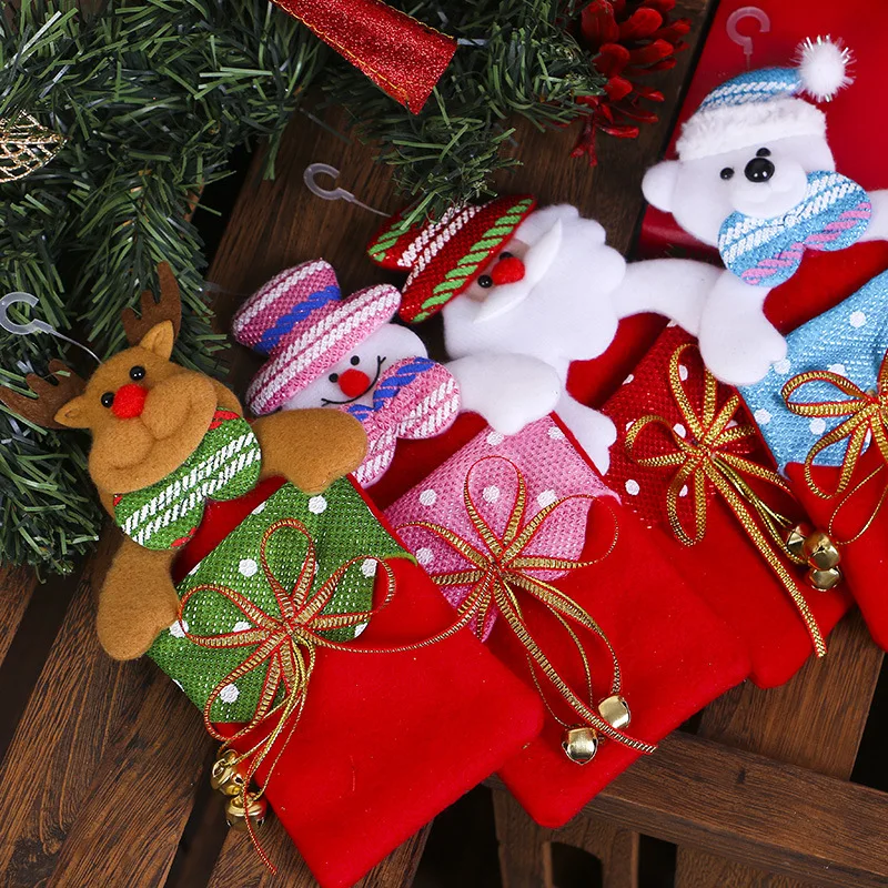 

New 1Pcs Santa Claus Gifts Christmas Pendant Tree Decorations Hanging Drop Ornaments Child Gift Bags Supplies New Year Decor