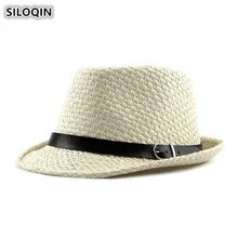 SILOQIN летняя Мужская дышащая соломенная шляпа, модные простые вентилаторные джазовые фетровые шляпы для мужчин и женщин, Классическая брендовая шапка для папы