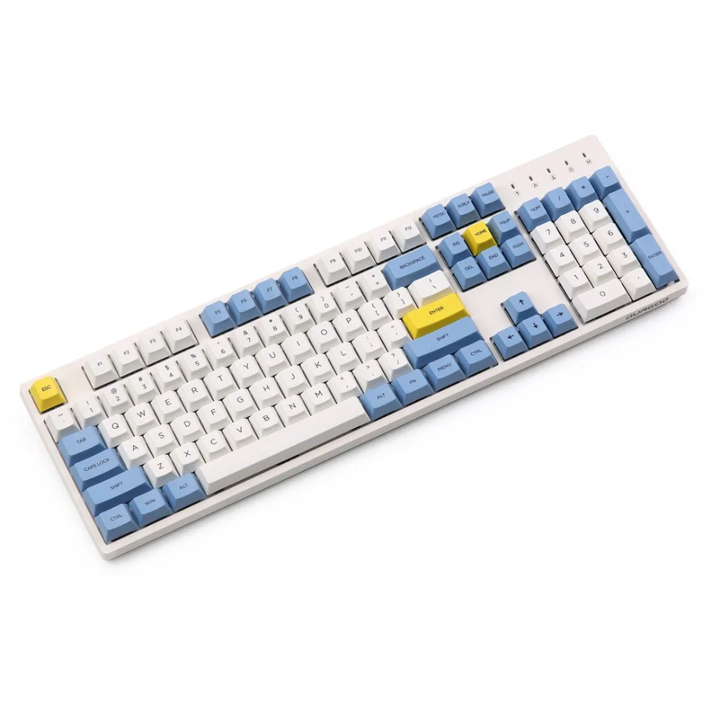 Голубое небо и белое облако keycap 112/157 клавиш PBT Вишневый профиль краситель-сублимированный MX Переключатель для механической клавиатуры keycap