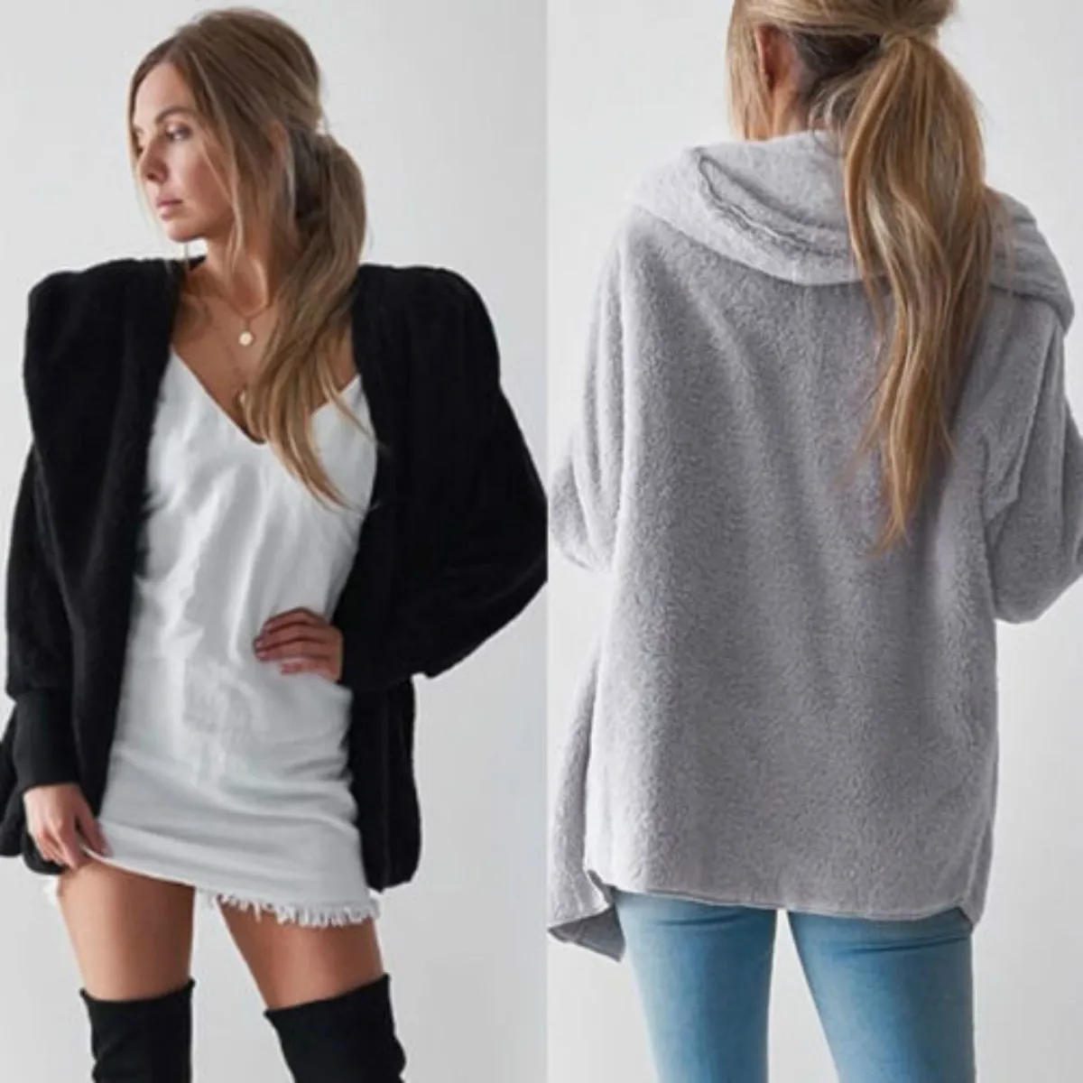 Jackets 2018 New Brand Winter Women softly Fur jacket Long Sleeve Pockets Coat Faux Fur jacket Warm Hooded Jacket Jackets 2018 New Brand Winter Women softly Fur jacket Long Sleeve Pockets Coat Faux Fur jacket Warm Hooded Jacket