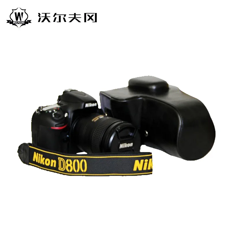 

WOLFGANG D810 Oil LeatherCamera Bag Customized Camera Holster For D800 D810 (24-70mm) With Strap Camera Accessories