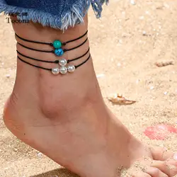 Tocona новые модные летние богемные браслеты на ногу простой Стиль круглый Форма дизайн 4 шт./компл. для Для женщин Дамы ювелирные изделия