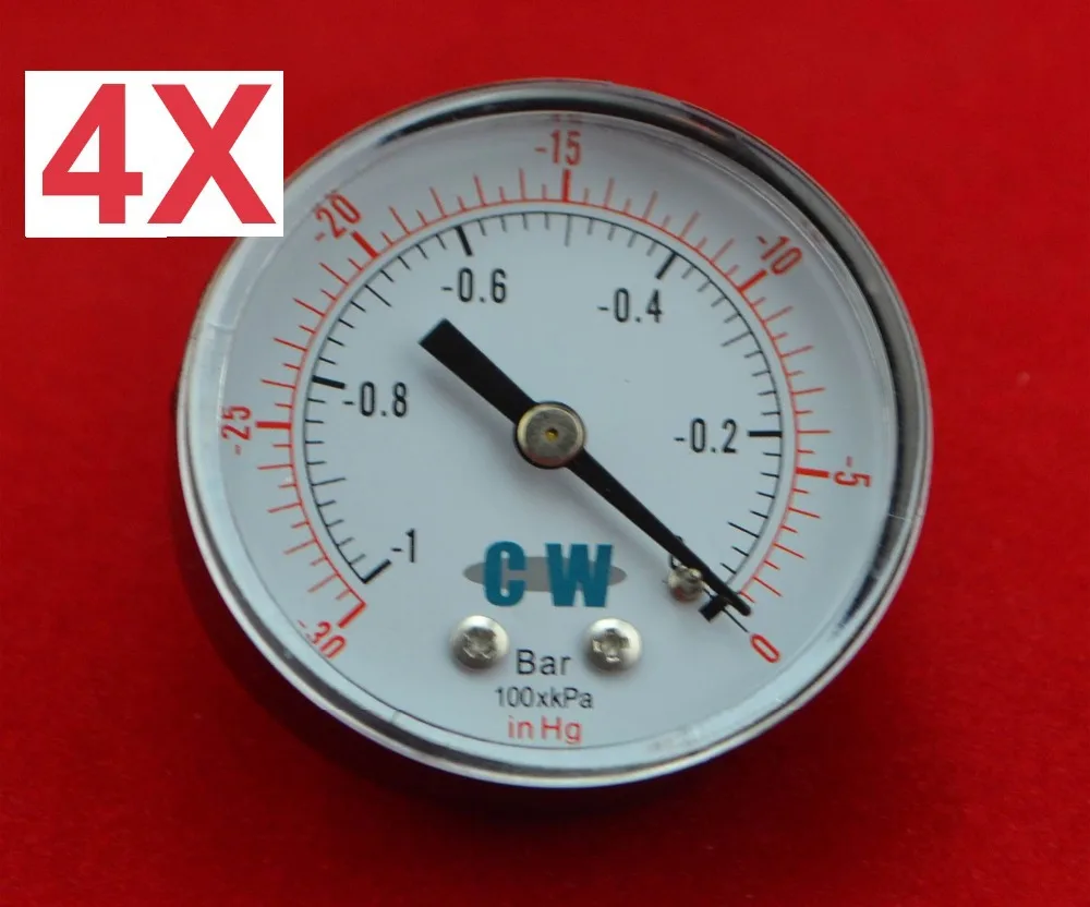 4pcs/lot 2" 50mm brass vacuum pressure gauge ,vacuum manometer ,PT1/4