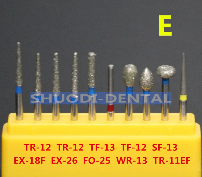 10 шт. средство для полировки для зубов Стоматологическая дрель Алмазная высокоскоростная полировка подготовка зубов Бур для зубов Фарфоровая керамика